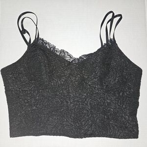 SHEIN Textured Black Zip Top